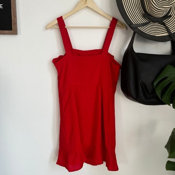 Mango Red Ruffle Mini Dress - Picture 7 of 10